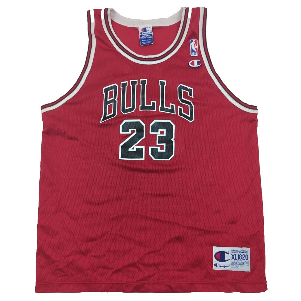 Vintage 90s Champion Michael Jordan Chicago Bulls #23 Jersey Youth XL 18-20 Red